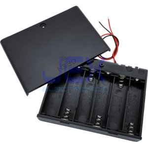 Six/6X AA DIY Battery Holder Case Box 7.2V/9V With Power Switch & Bare Wire Ends