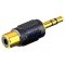 Female RCA Phono to Male Stereo 1/8" 3.5mm Jack Connector Adapter Converter Gold Plated